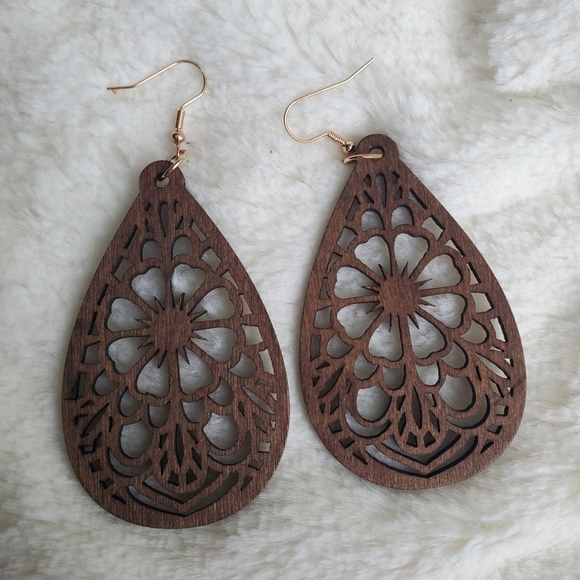 3/$15 New Bohemian Wooden Earrings - Picture 2 of 3